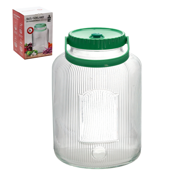 SZKLANY SŁOIK DO KISZENIA / FERMENTACJI 8 L *9852