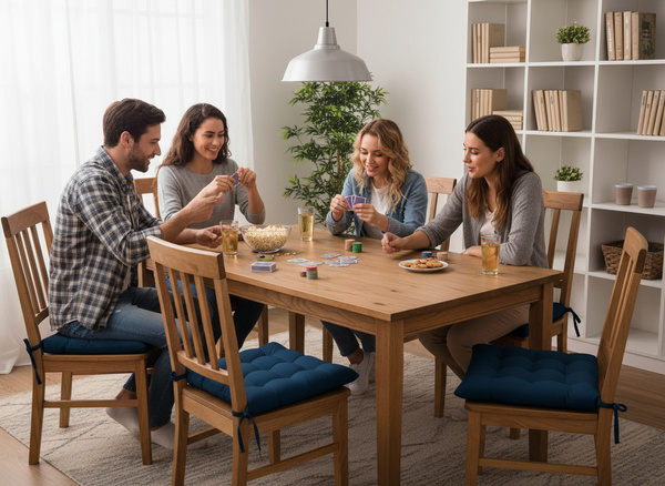 PODUSZKA NA KRZESŁO 40 x 40 x 6 CM NIEBIESKA