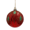 SET OF 6 CHRISTMAS BAUBLES RED 7 CM