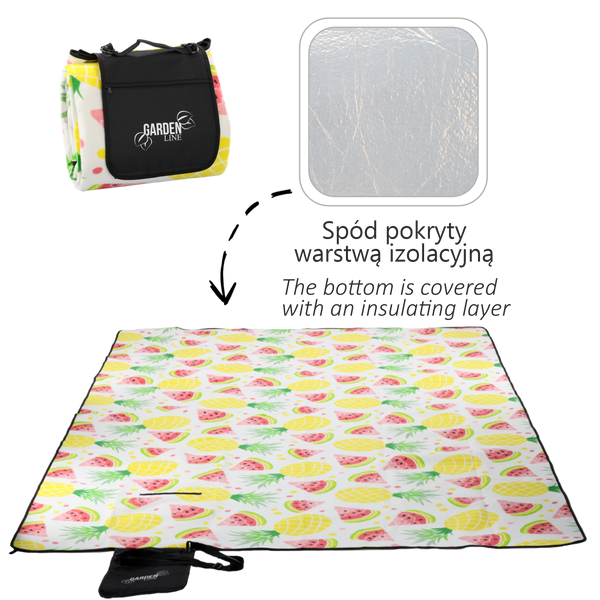 PICNIC BLANKET 300x200 CM FRUITS