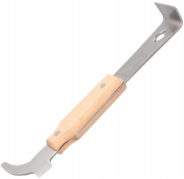 DŁUTO PSZCZELARSKIE NIERDZEWNE W OPRAWIE DREWNIANEJ Z ROZPIERAKIEM 26 CM opak=6szt *3820
