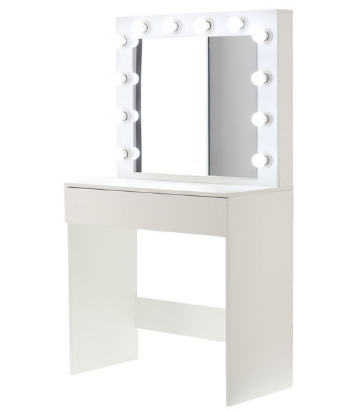 TOALETKA DO WIZAŻU BIAŁA Z OŚWIETLENIEM 80 x 40 x 140 CM *9452