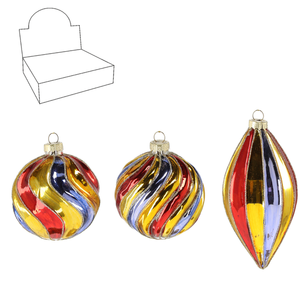 BOMBĂ DE STICLĂ - CONFETTI COLORATE MIX DE MODELE disp=12buc *4457