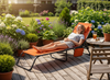 LEŻAK / ŁÓŻKO OGRODOWE SKŁADANE 190 x 58 x 30 CM Z KIESZONKĄ BRĄZOWE