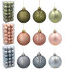 SET OF 36 BAUBLES 6 CM OLIVE/COPPER/GRAPHITE MIX DESIGNS