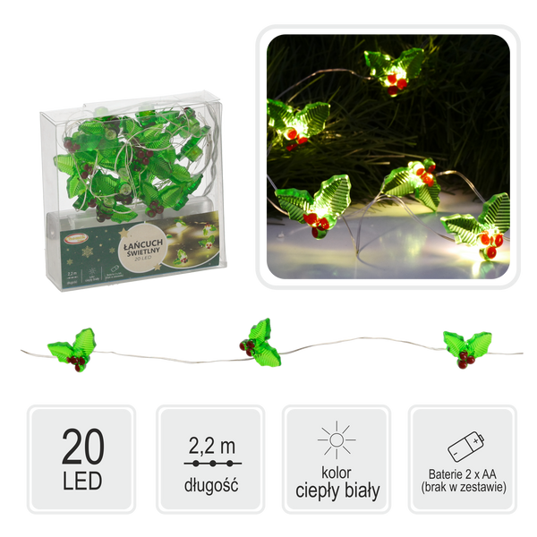LED ȘIRĂ LUMINOSĂ HAWTHORN 20L PE BATERII ambalare=20buc *2205