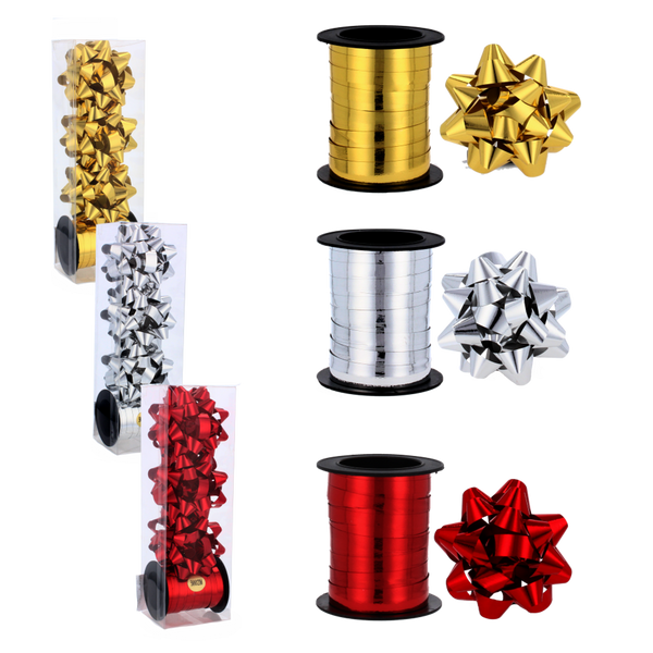 SET PENTRU ÎMPACHETAREA CADOURILOR - FUNDĂ + FUNDIȚE 6 CM pachet=108buc *5781