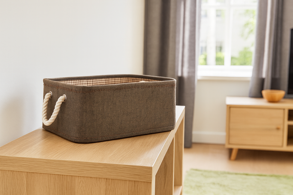 RECTANGULAR BASKET BROWN SIZE L