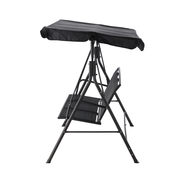 HUŚTAWKA OGRODOWA Z TEXTILENE 170 x 110 x 153 cm CZARNA *3118