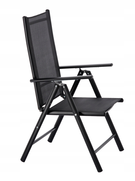 SKLADACIA ZÁHRADNÁ STOLIČKA HLINÍK 66 x 56 x 107 CM ČIERNA *3507