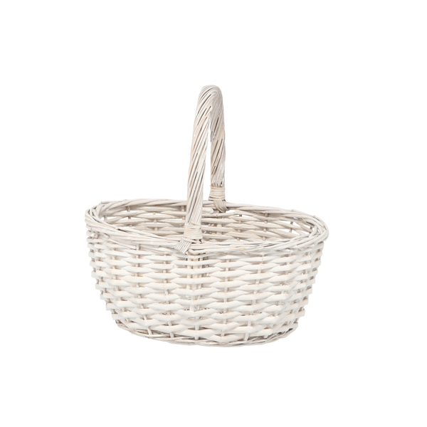 VIPRÝ KOŠ 27 x 21 x 13 CM S RÚČKOU - BIELY *9463