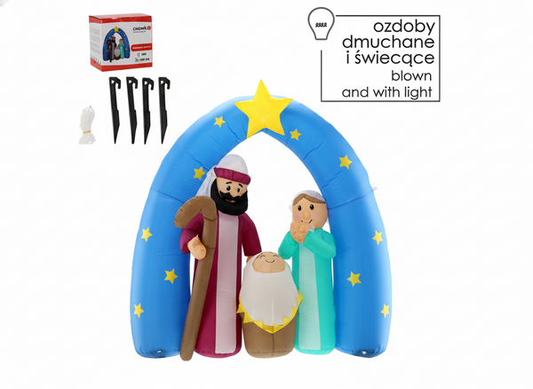 Fúkaná betlehemská scéna LED VÝŠKA 180 CM *1082