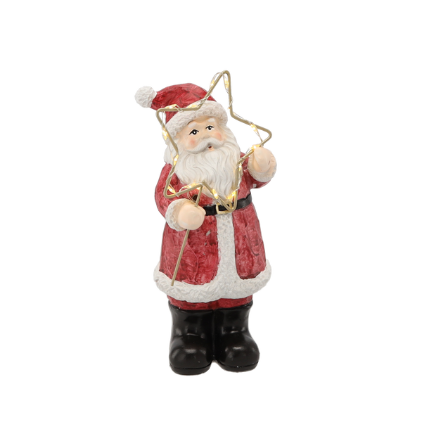 FIGURKA BOŽONAR. - STOJÍCÍ MIKULÁŠ S LED HVĚZDOU 12 x 10 x 23 CM balení=4 ks *5364