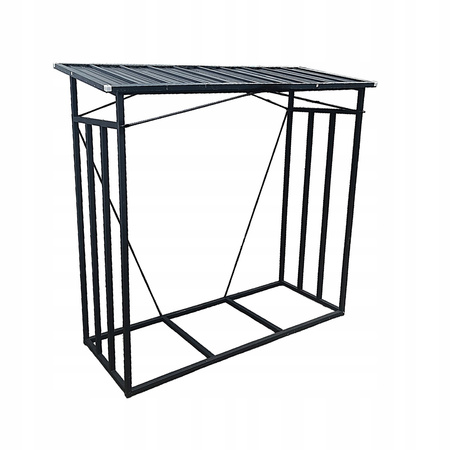 STOJAK METALOWY Z DASZKIEM NA DREWNO OPAŁOWE 185 cm x 70 cm x 185 cm *6332