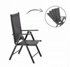 KRZESŁO OGRODOWE SKŁADANE ALUMINIUM 66 x 56 x 107 CM SZARE *3804