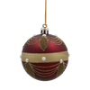 SET OF 6 CHRISTMAS BAUBLES DARK RED 7 CM