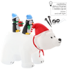 INFLATABLE POLAR BEAR WITH PENGUINS LED 200 CM