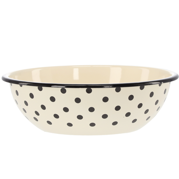 EMALIOVANÁ MISKA 2,5 L 24,5 CM BIELA BODKY *3226