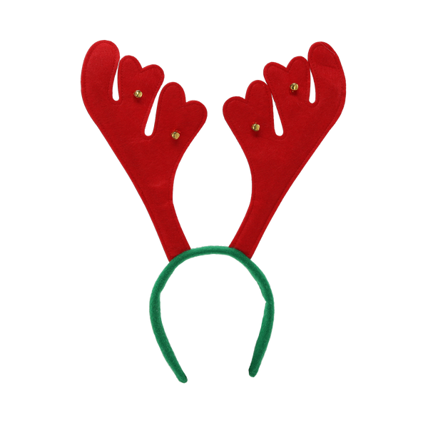 HEADBAND - RED REINDEER HORNS 31 X 35 CM pack=12pcs