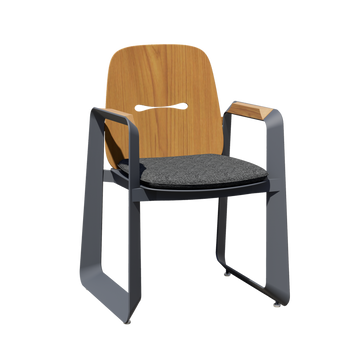 ALUMINIUM CHAIR "THOMPSON" GREY 62 x 56 x 89 CM