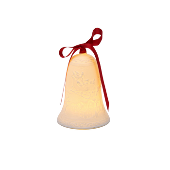 LED CERAMIC BELL WITH RED RIBBON