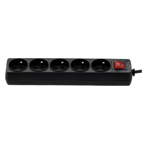 EXTENSION CORD POWER STRIP WITH SWITCH 5 SOCKETS 3 M BLACK