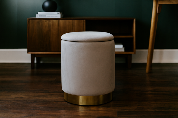 ROUND POUF 28 X 42 CM GREY