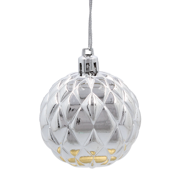 SET OF 33 CHRISTMAS BAUBLES RED, SILVER, GOLD