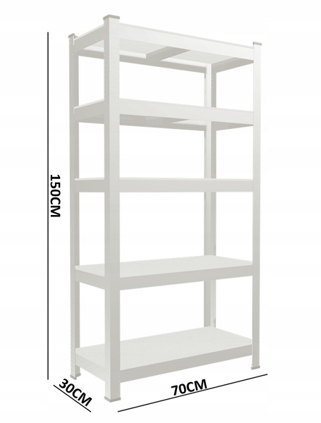 REGAŁ 5-POZIOMOWY 150 x 70 x 30 CM UDŹWIG PÓŁKI: 150 KG *7378