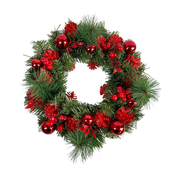 Coroana de Crăciun 36 CM ROȘIE *0613
