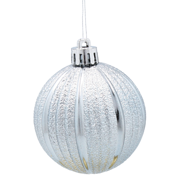 SET OF 10 BAUBLES 6 CM OLIVE/COPPER/GRAPHITE