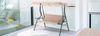 GARDEN SWING 170 x 110 x 153 CM DARK BEIGE WITHOUT FOOTSTOOL WITH CUP HOLDERS *0735