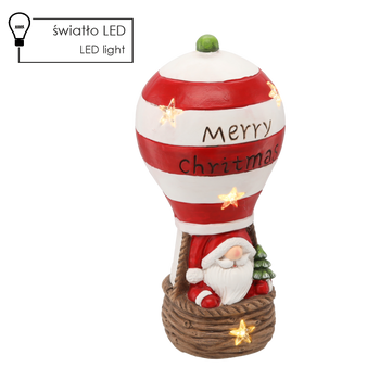 FIGURINE OF THE NATIVITY SCENE - SANTA IN A BALLOON 20 X 20 X 43 CM LED