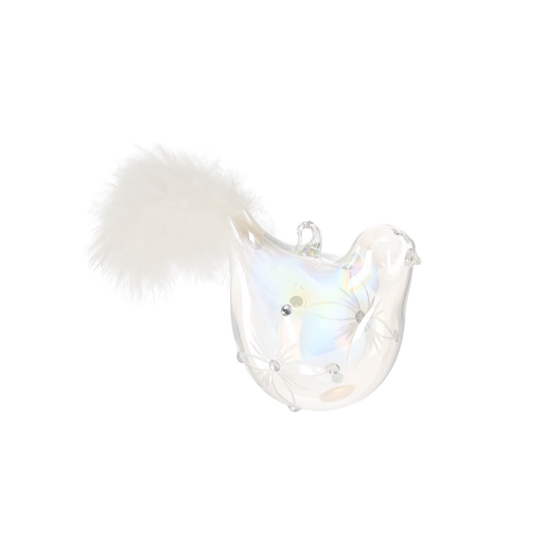 GLASS ORNAMENT - BIRD MIXED COLORS 6,9 X 4,6 X 6,4 CM