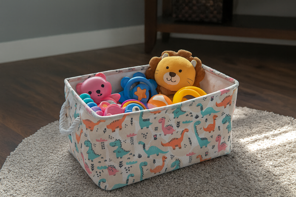 RECTANGULAR BASKET DINOSAURS SIZE L