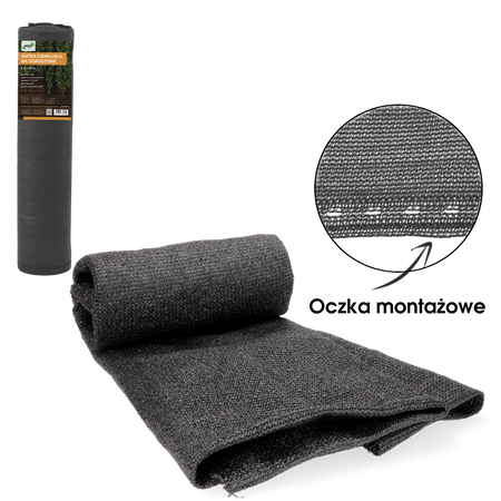 SÍTKA NA STÍNĚNÍ NA OPLOCENÍ ANTRACIT 1,5 x 10 M 135g/m2 90% *5689