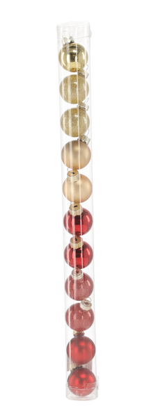 SET OF 11 CHRISTMAS TREE BAUBLES WARM COLORS 3 CM