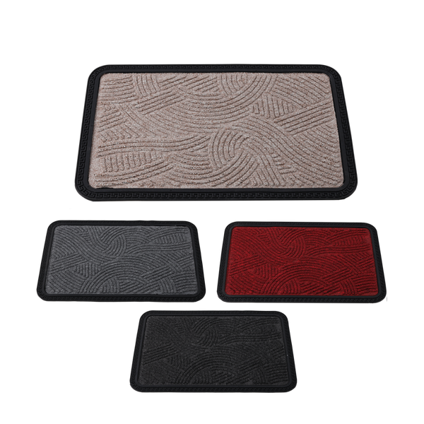 RECTANGULAR RUBBER + PP DOORMAT 40X60 MIX COLORS
