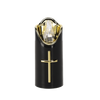 CANDLE LED RICO 12,5CM NEGRU+AURIU ALB RECE*8009