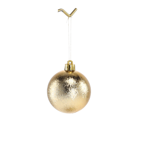 SET OF 12 BAUBLES 6 CM RED/GOLD/SILVER