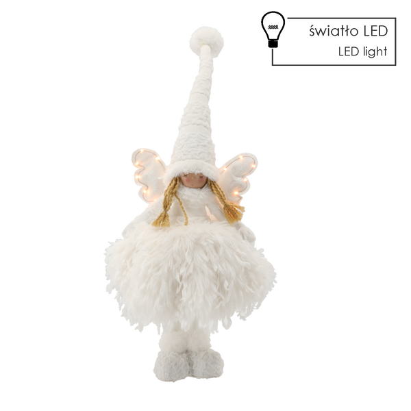 ANIOŁEK STOJĄCY BIAŁY 22 X 16 X 50 CM LED *1582