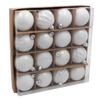SET OF 16 BAUBLES 6 CM WHITE