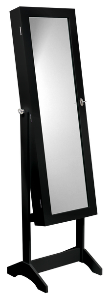 JEWELRY CABINET WITH MIRROR BLACK 41.5 X 36.5 X 147 CM