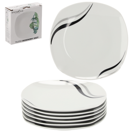 SET DE 6 FARFURII DE DESERTURI 20 CM PATRATE G059 *2332