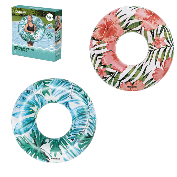 Bestway® 47"/1.19m Tropical Palms Swim Ring
