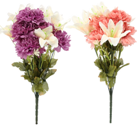 UMĚLÝ VĚNEK - KYTICE LILIÍ A KARAFIÁTŮ 45-48 CM MIX BARVY *4175