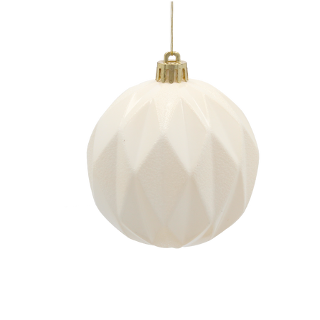 SET OF 6 ORNAMENTS 8 CM CHAMPAGNE/GRAY/WHITE