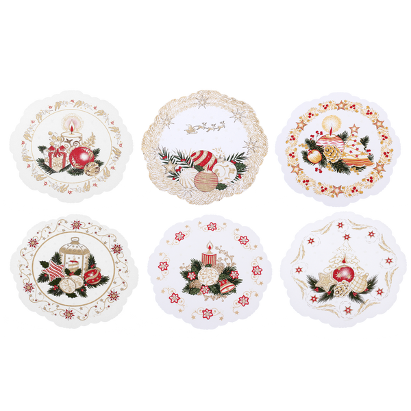 față de masă 28 cm pachet Crăciun 6 buc *4105