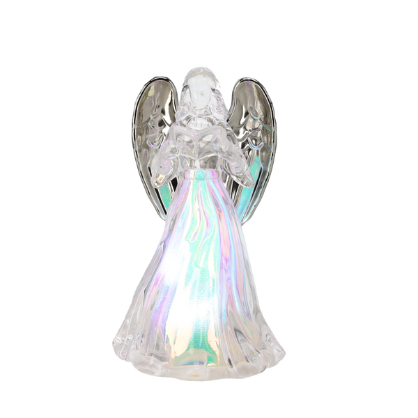 CHRISTMAS DECORATION - LED PLASTIC ANGEL 7,5 X 12,5 CM ASSORTED DESIGNS disp=12pcs