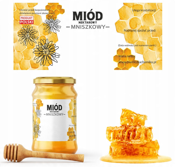 SET OF 100 LABELS HONEY NECTAR DANDELION 116 x 50 MM